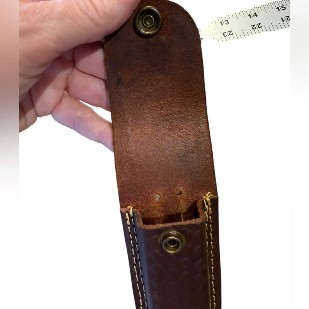 Titan Brown Leather Snap Belt Knife Sheath 5”